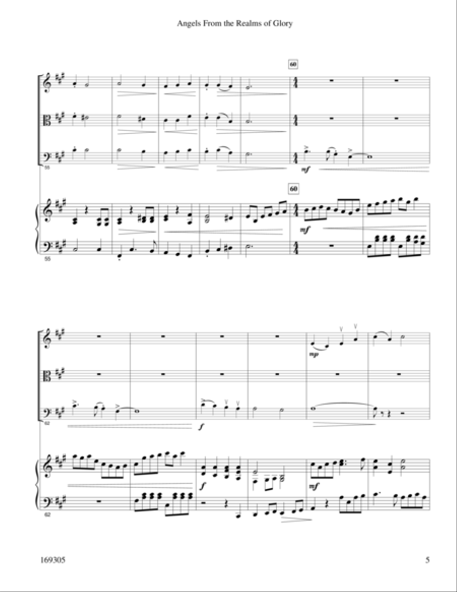 Angels From The Realms Of Glory String Trio scores gallery preview page 5