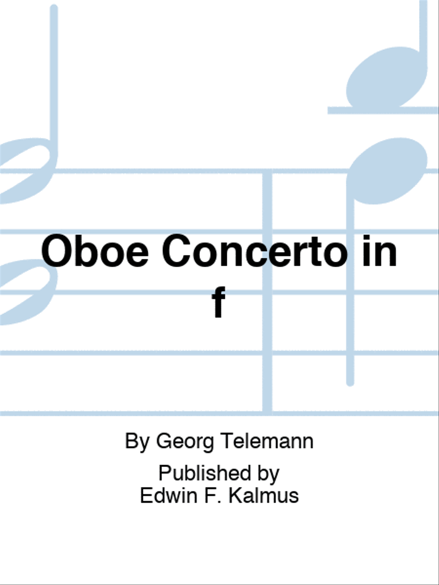 Book cover for Oboe Concerto in f