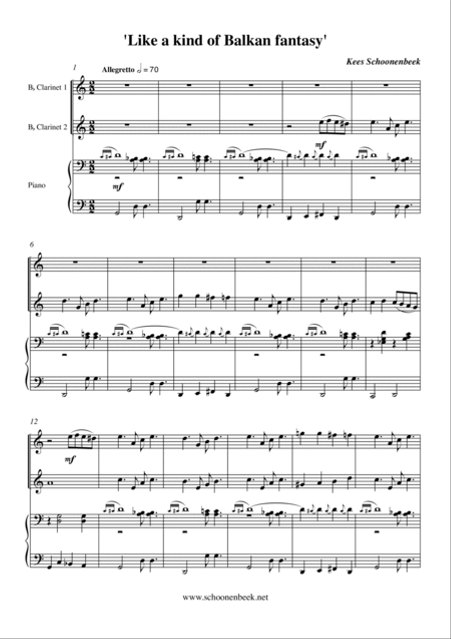 Like a kind of Balkan fantasy Clarinet Solo scores gallery preview page 3