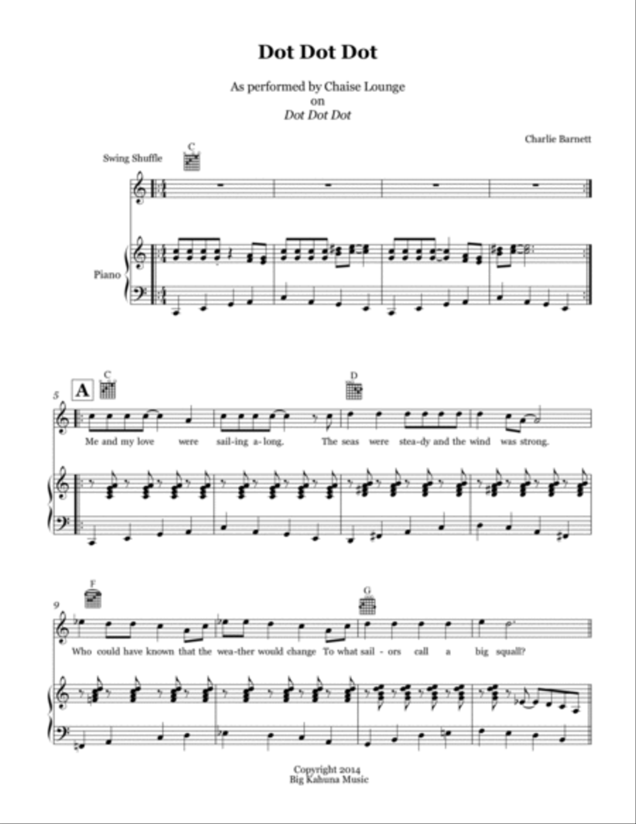 Dot Dot Dot Dot Dot Dot Piano, Vocal, Guitar scores gallery preview page 2