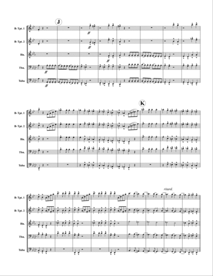 Stars & Stripes Forever Brass Quintet scores gallery preview page 6