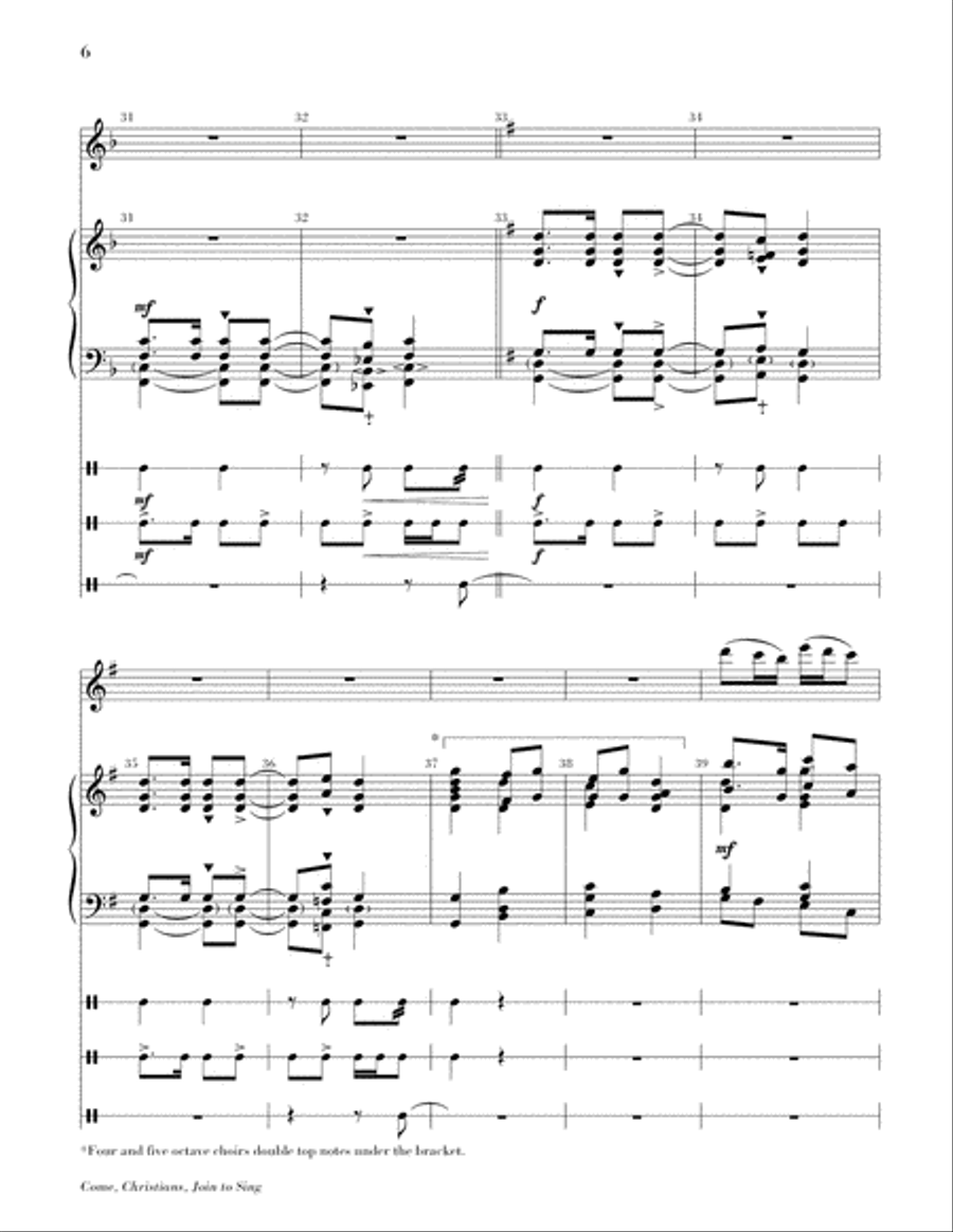 Come, Christians, Join to Sing Director Score scores gallery preview page 6