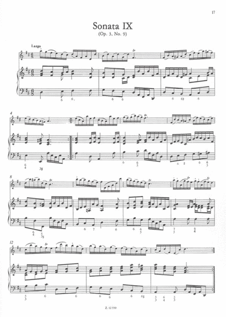 12 Sonate Op. 3, Vol. III (noo. 7-9)
