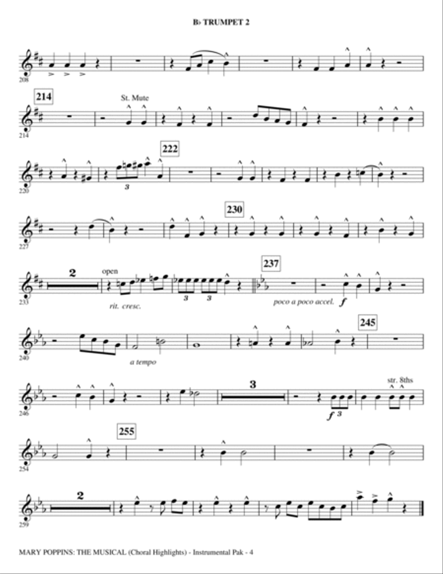 Mary Poppins: The Musical - Bb Trumpet 2 Choir scores gallery preview page 4