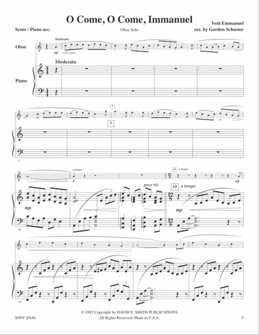 Three Christmas Solos - Oboe, Vol. 1 Oboe Solo scores gallery preview page 5