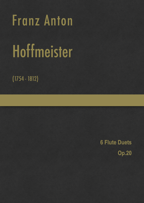 Book cover for Hoffmeister - 6 Flute Duets, Op.20