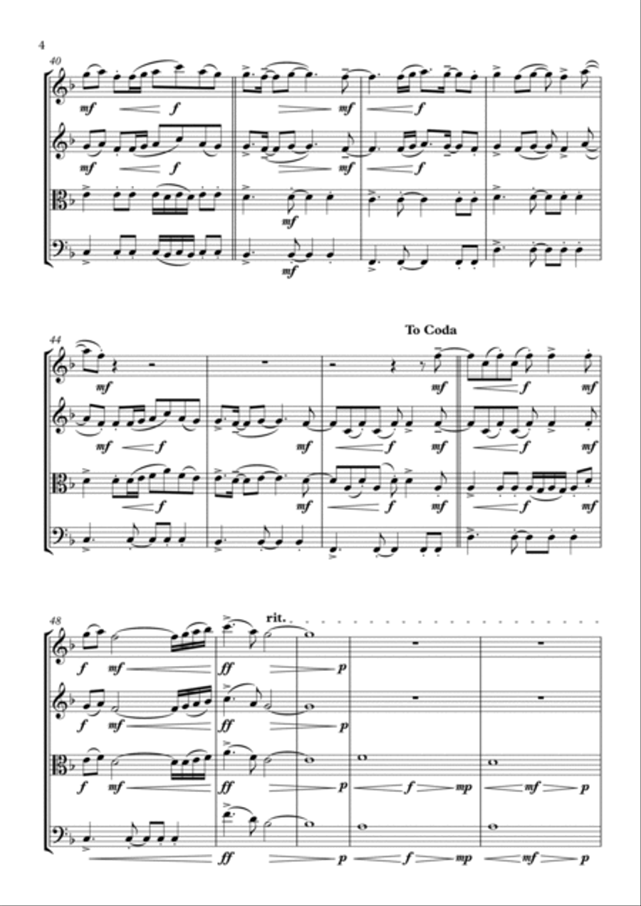 I Really Want To Stay At Your House String Quartet scores gallery preview page 4