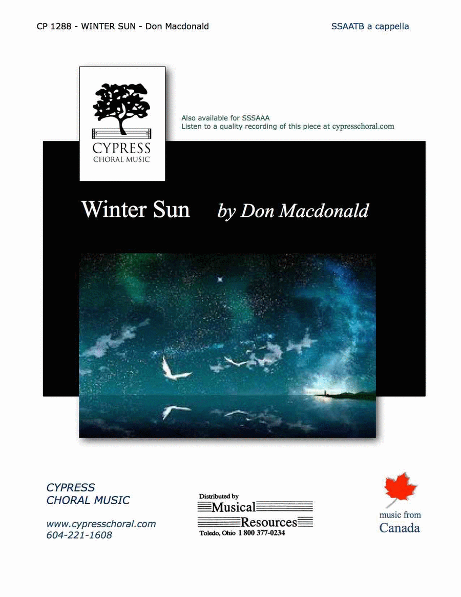 Winter Sun Winter Sun SSAATB scores gallery preview page 1