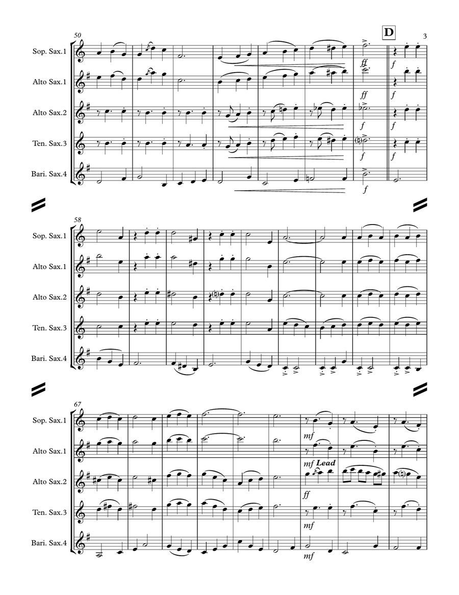 My Favorite Things Saxophone Quartet scores gallery preview page 4