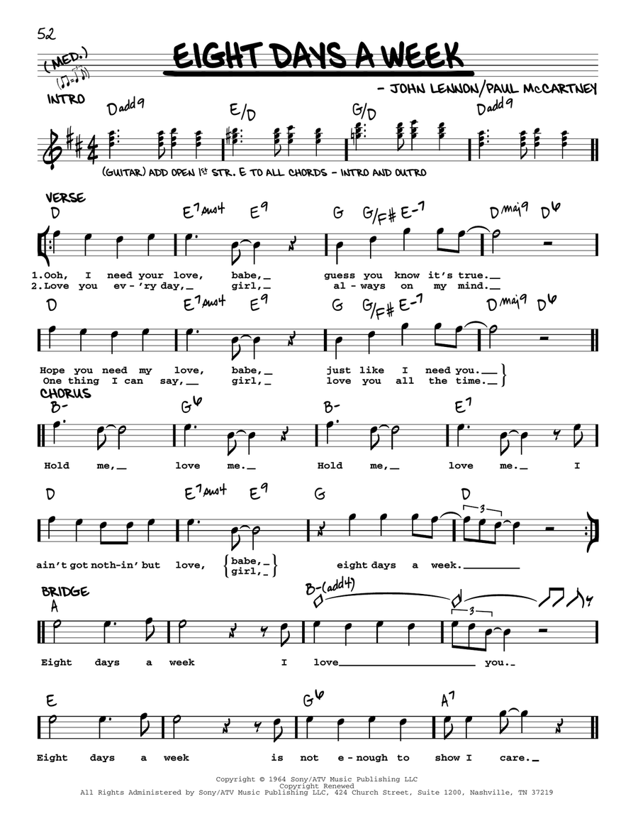 Eight Days A Week [Jazz version] Voice scores gallery preview page 1