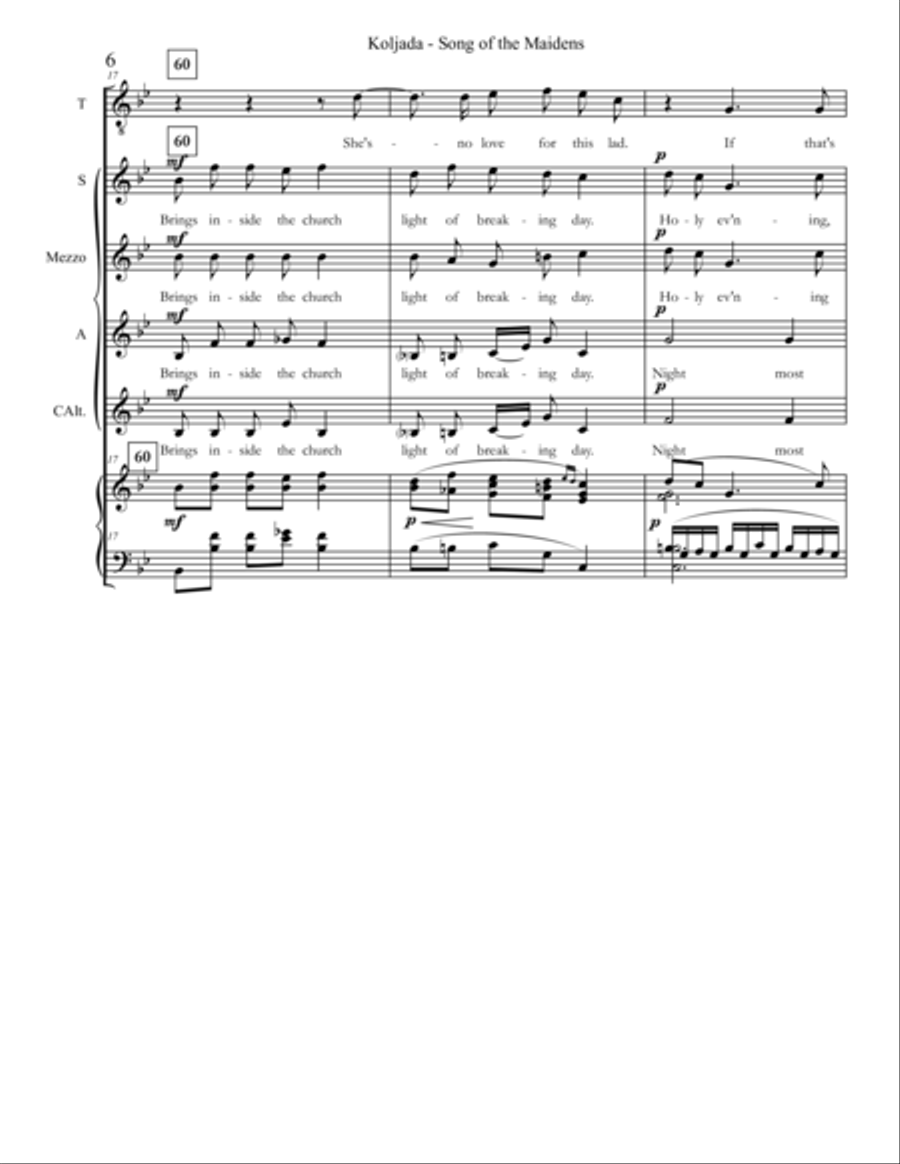 Koljada - Christmas Dance of the Russian Maidens Rimsky-Korsakov (Galiè) SSAA SSAA scores gallery preview page 6