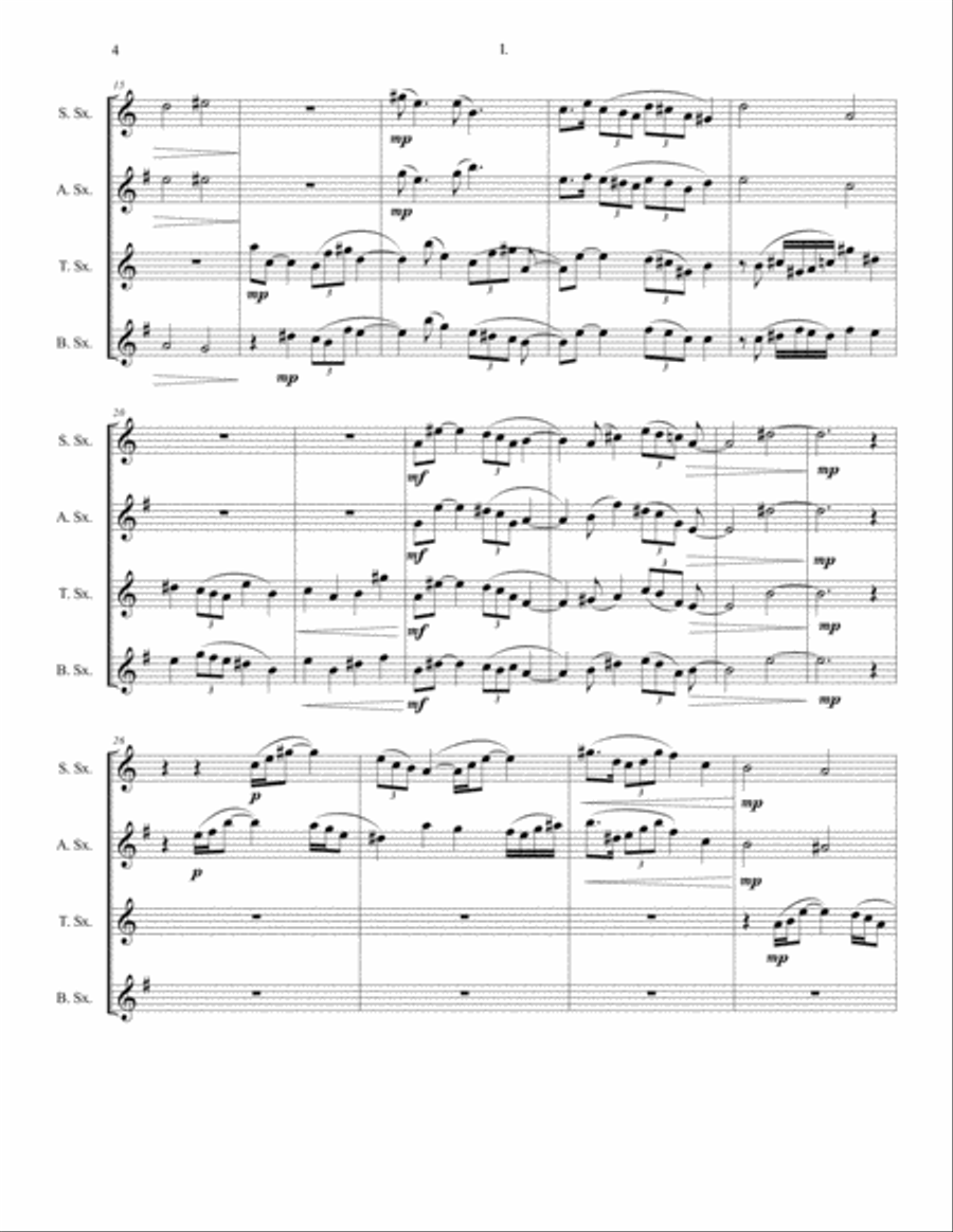 Noirscape for Saxophone Quartet Saxophone Quartet scores gallery preview page 4