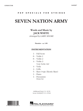 Book cover for Seven Nation Army (arr. Larry Moore) - Conductor Score (Full Score)