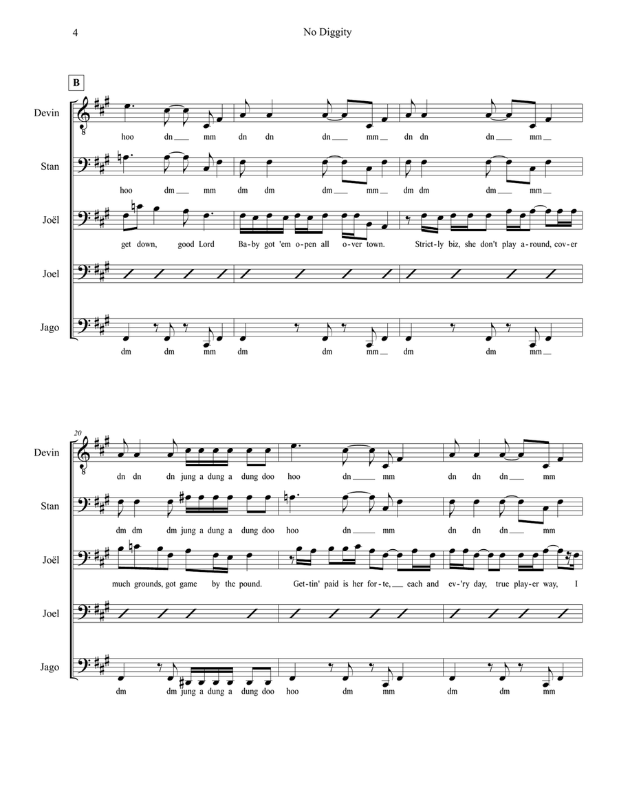 No Diggity TTBB scores gallery preview page 4