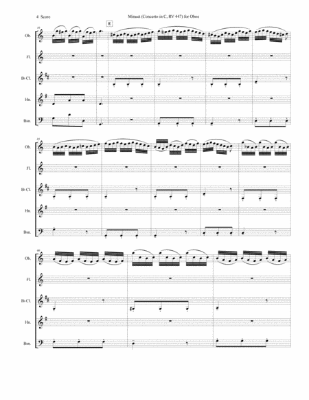 Minuet - Oboe Concerto RV447 - set for woodwind quintet image number null