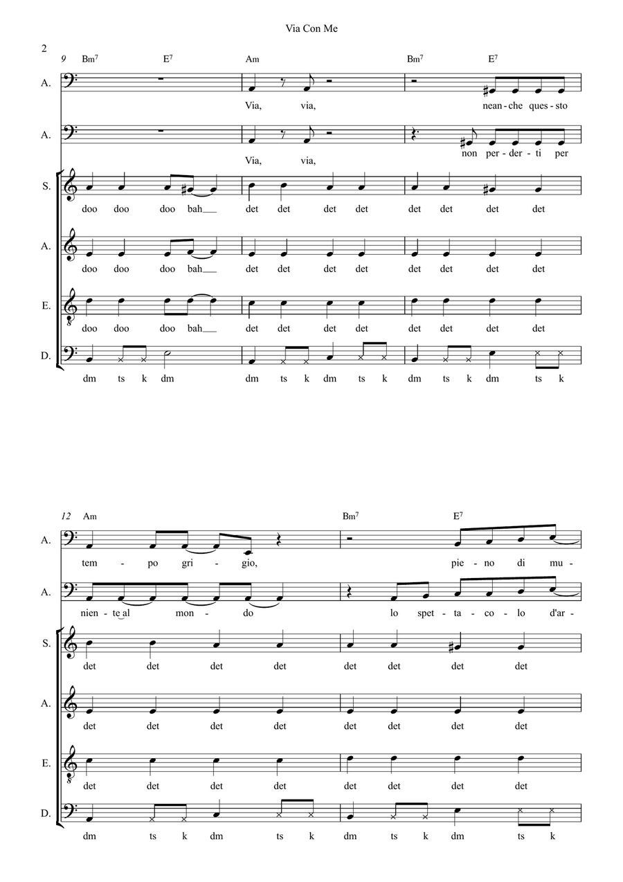 Via Con Me Via Con Me 4-Part scores gallery preview page 2