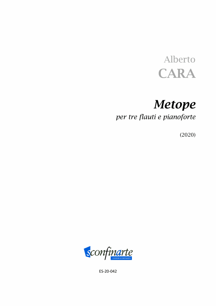 Alberto Cara : Metope (ES-20-042) - Score Only Score scores gallery preview page 1