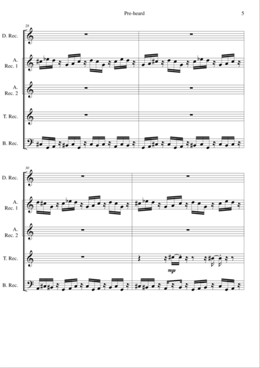 Pre-heard for recorder consort Recorder scores gallery preview page 5