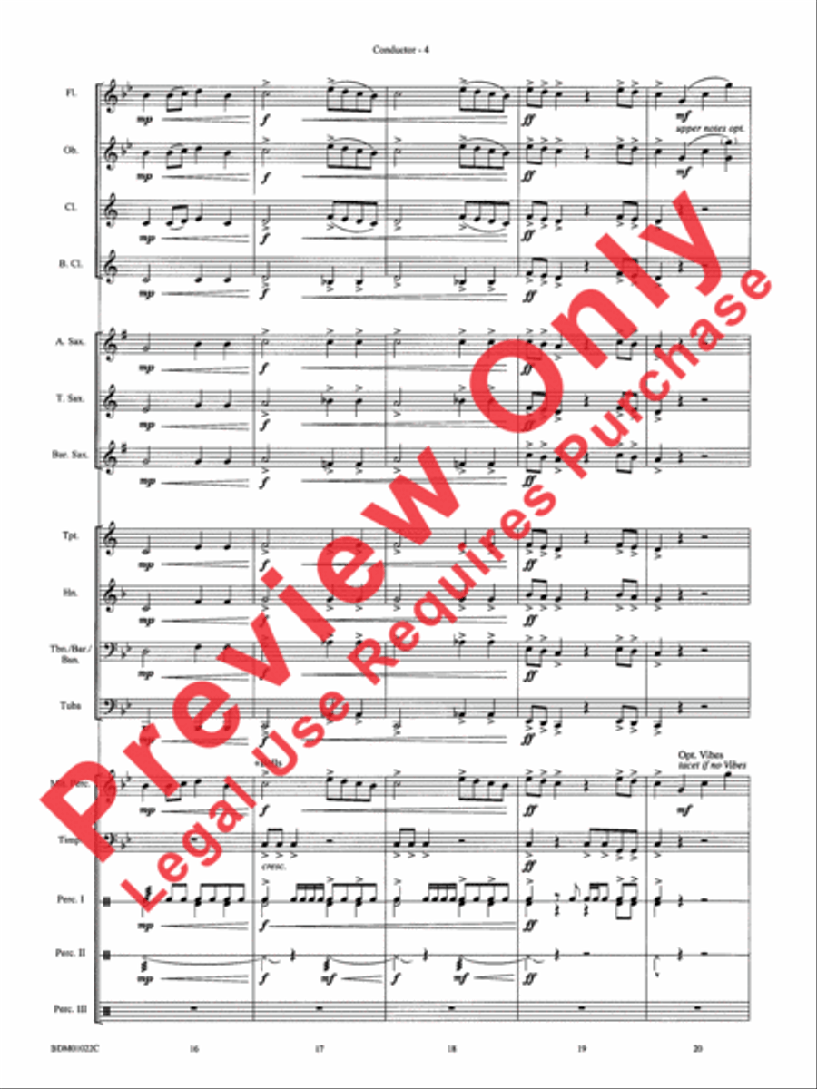 Dark Adventure Concert Band scores gallery preview page 6