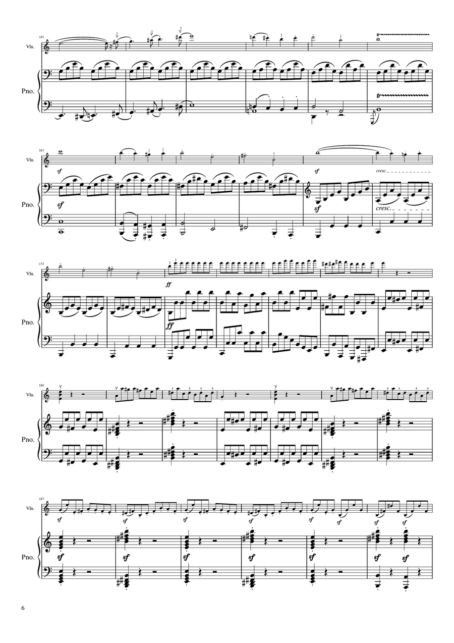 Beethoven - Violin Sonata No.9, Op.47 'Kreutzer' - Mov1. Adagio - for violin and piano Duet Original Violin Solo scores gallery preview page 6