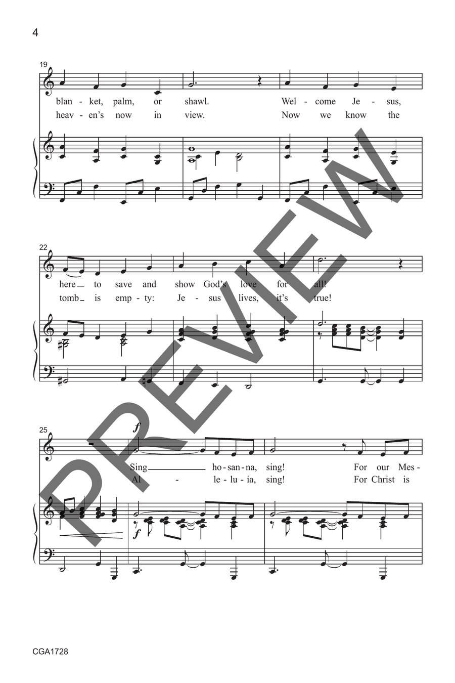 Savior, King!: An Introit for Palm Sunday & Easter (Unison) Unison Choir scores gallery preview page 4