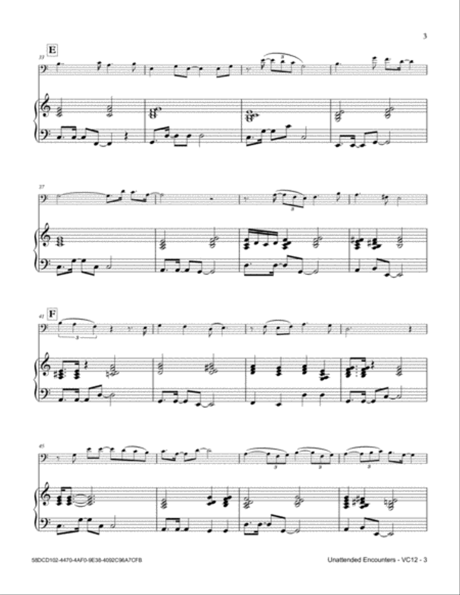 Unattended Encounters Unattended Encounters Piano scores gallery preview page 3