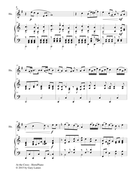 Gary Lanier: 3 HYMNS of THE CROSS, Set II (Duets for Horn in F & Piano) image number null