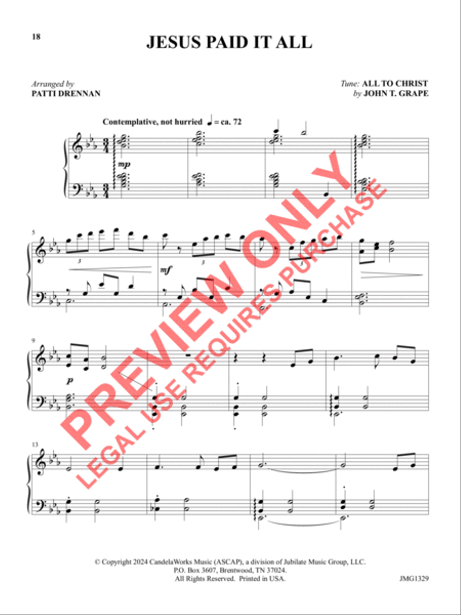Portraits of the Passion Piano Solo scores gallery preview page 17