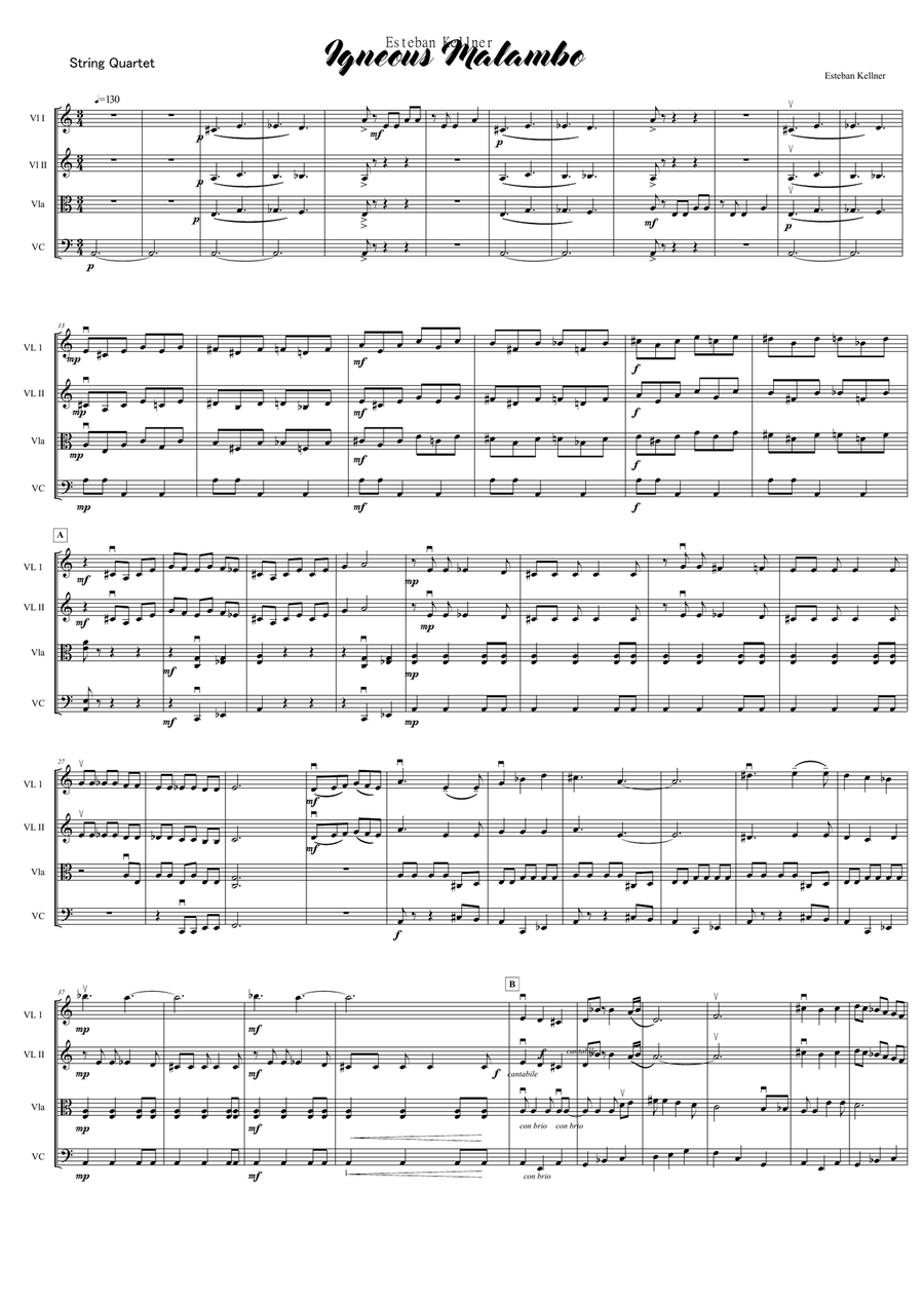 Igneus Malambo String Quartet scores gallery preview page 1