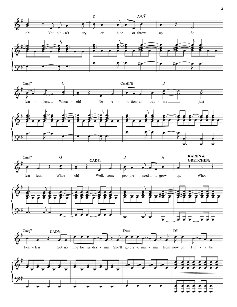 Fearless (from Mean Girls: The Broadway Musical) Voice scores gallery preview page 3