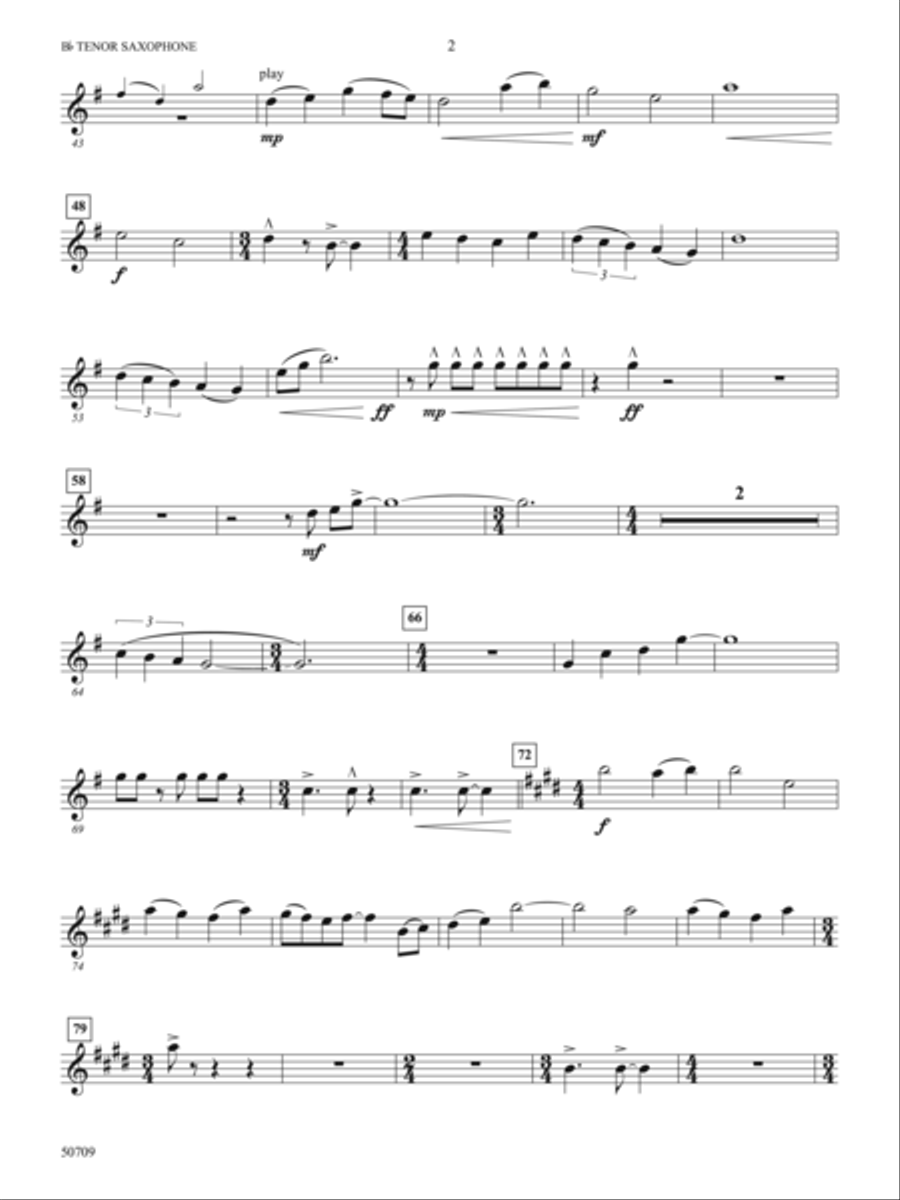 Opening Night: B-flat Tenor Saxophone Full Orchestra scores gallery preview page 2