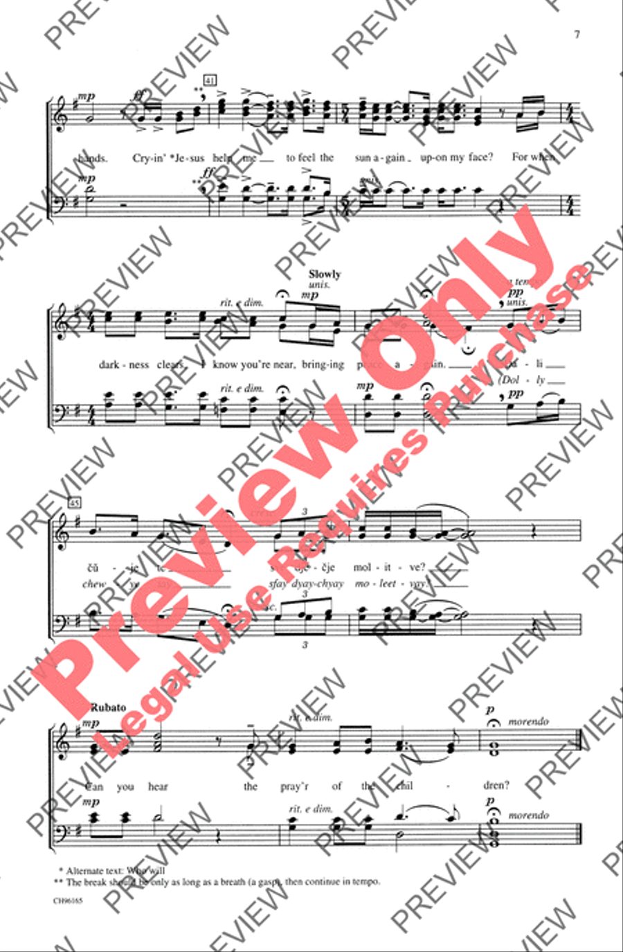 Prayer of the Children 4-Part scores gallery preview page 6
