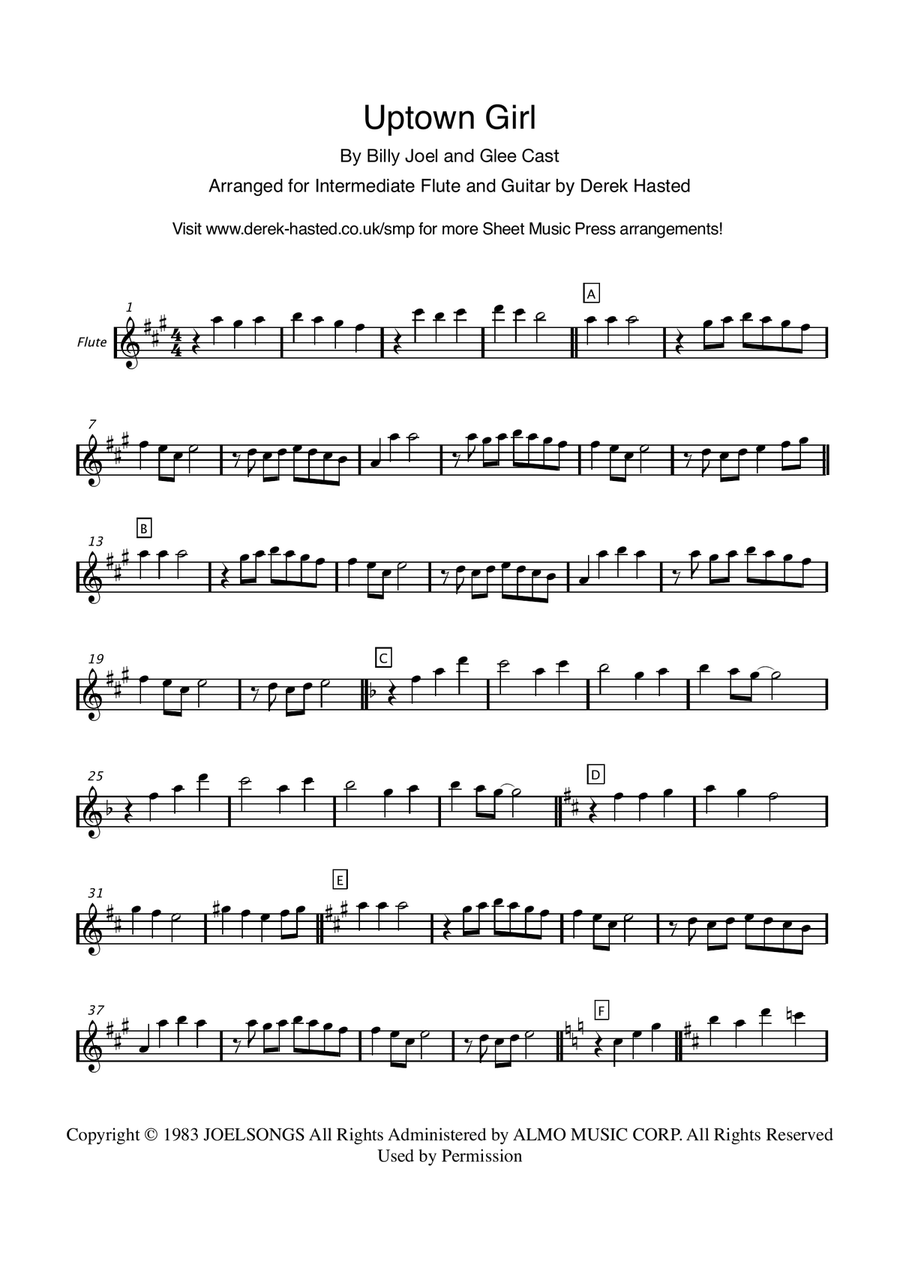 Uptown Girl Flute scores gallery preview page 4