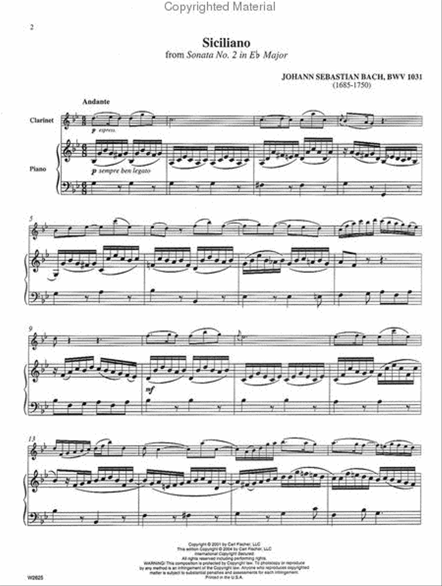 Siciliano B-Flat Clarinet scores gallery preview page 2