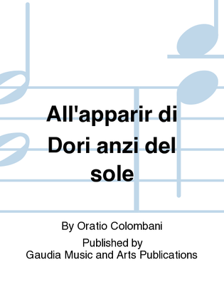 Book cover for All'apparir di Dori anzi del sole