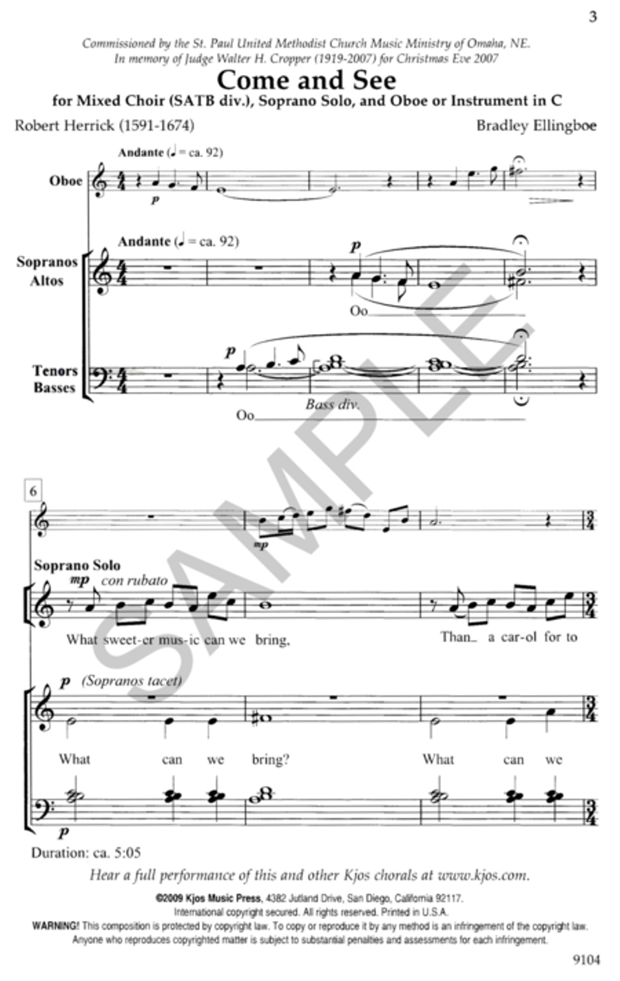 Come and See 4-Part scores gallery preview page 2