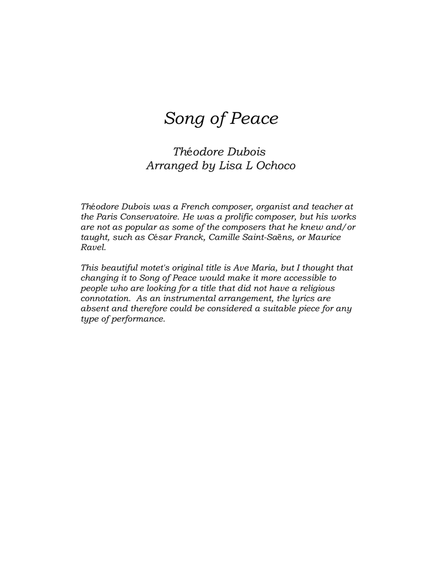 Song of Peace for Woodwind Quintet Woodwind Quintet scores gallery preview page 4