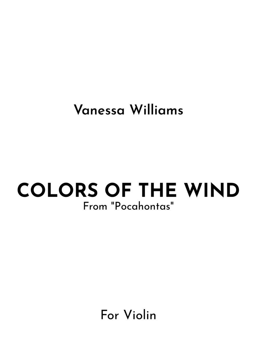 Colors Of The Wind Violin Solo scores gallery preview page 1