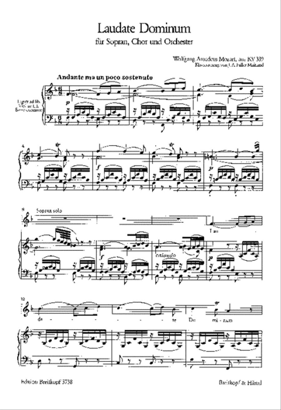 Laudate Dominum from “Vesperae solennes de confessore” K. 339 4-Part scores gallery preview page 2