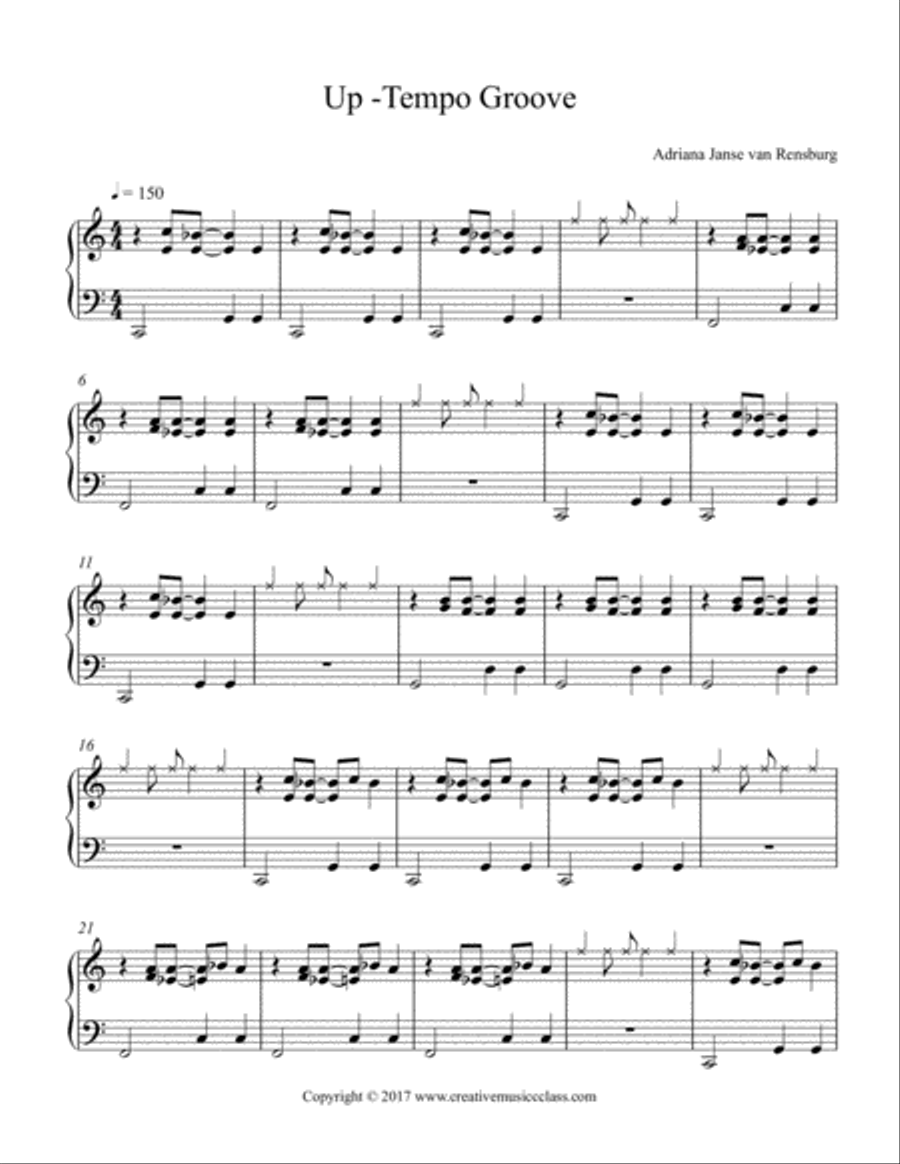 Up-Tempo Groove Up-Tempo Groove Piano Solo scores gallery preview page 1
