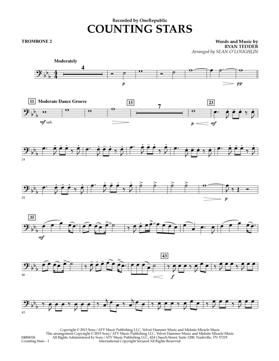 Counting Stars - Trombone 2
