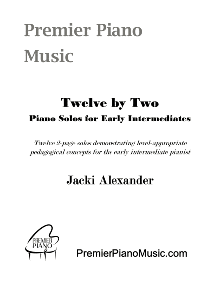 Twelve by Two Piano Solos for Early Intermediate Pianists image number null