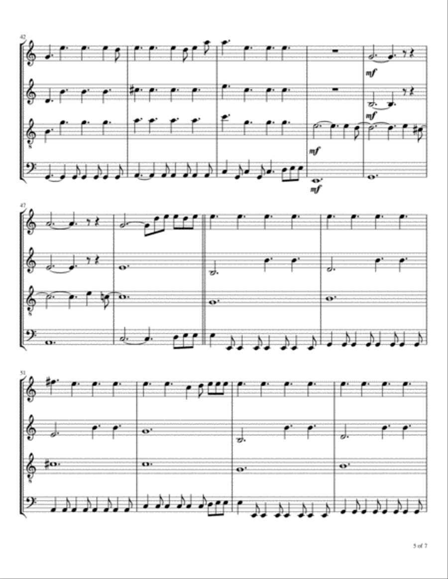 Love Peace Happiness Woodwind Quartet scores gallery preview page 6