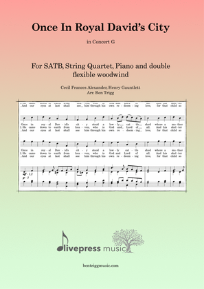 Once In Royal David's City (in G) – SATB, String 4tet, Piano, 2 flexible wind