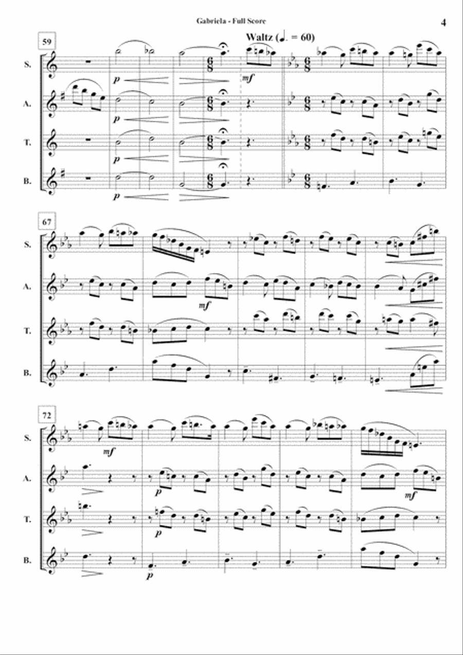 Gabriela Woodwind Quartet scores gallery preview page 5
