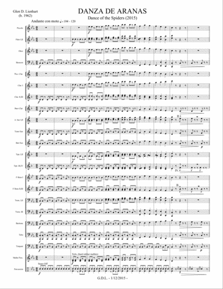 Danza de Aranas Concert Band scores gallery preview page 1