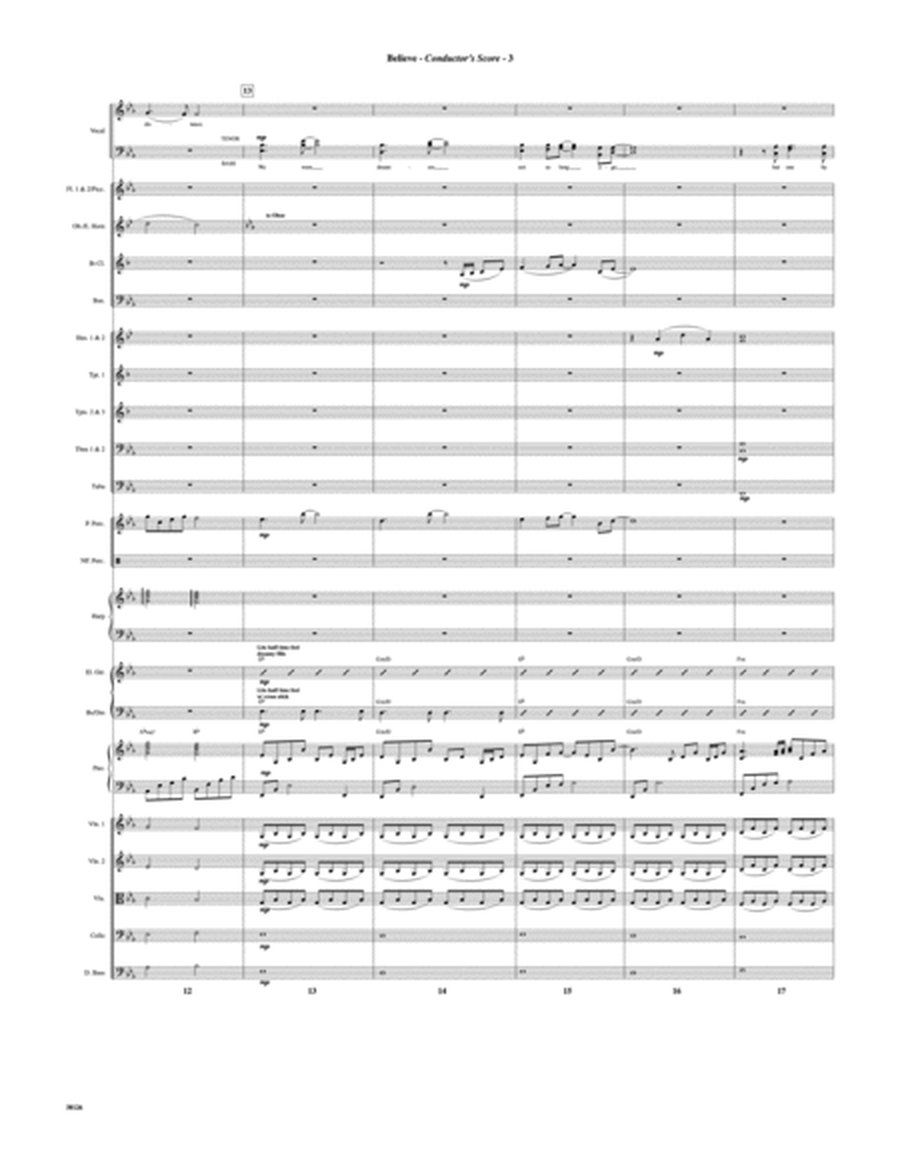 Believe (from The Polar Express): Score