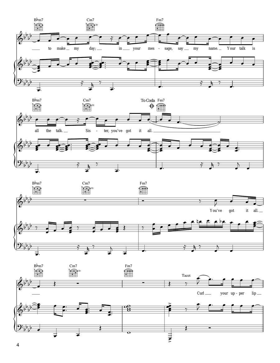 Butterfly Butterfly Piano, Vocal, Guitar scores gallery preview page 4