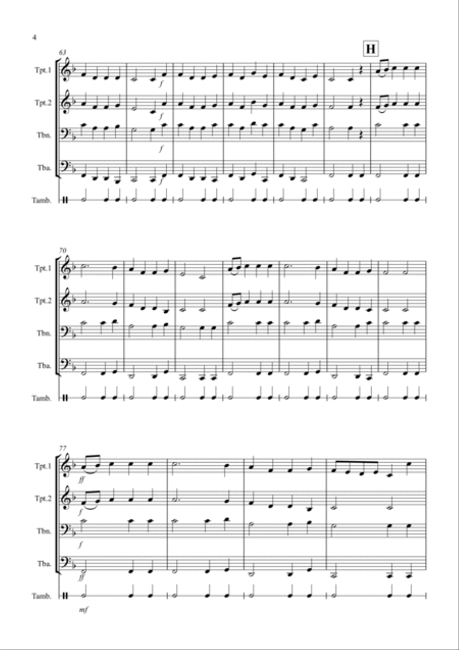 Basse Dance by Susato for Brass Quartet Basse Dance by Susato for Brass Quartet Brass Quartet scores gallery preview page 4