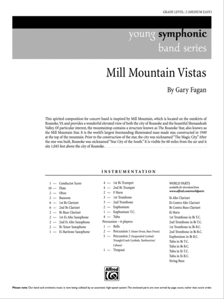 Mill Mountain Vistas: Score Concert Band scores gallery preview page 1